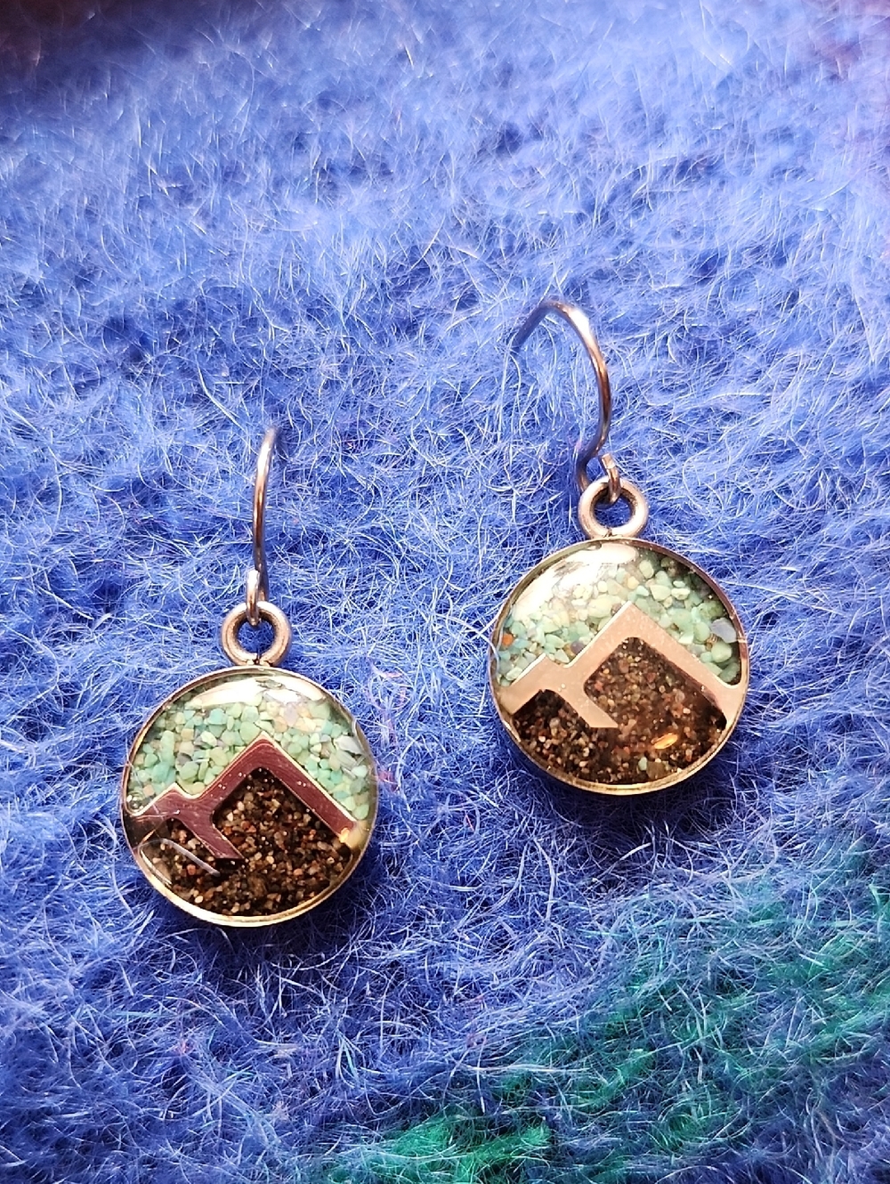 Here & There Alaska Handmade Dangle Earrings On Silver Stainless Steel Wires